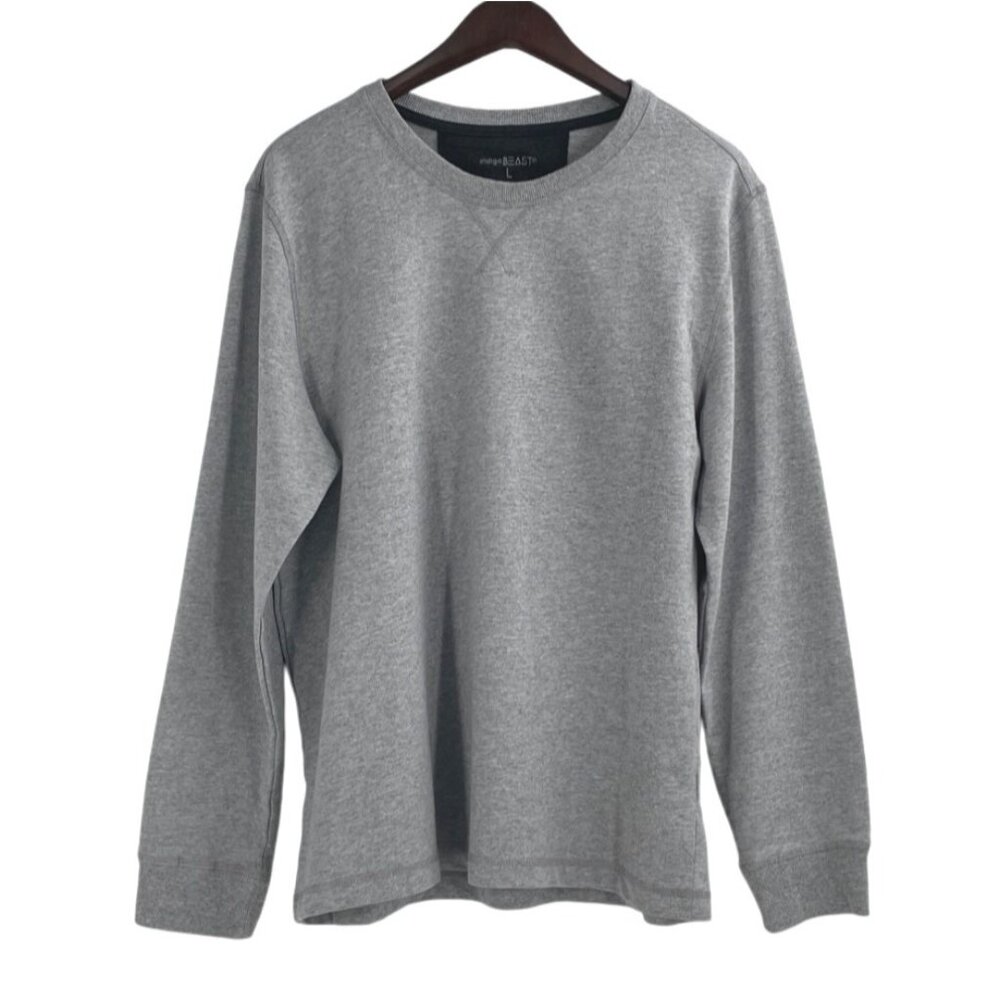 Indigo Beast Mens Large Crewneck Sweatshirt Gray Long Sleeve Casual Neutral